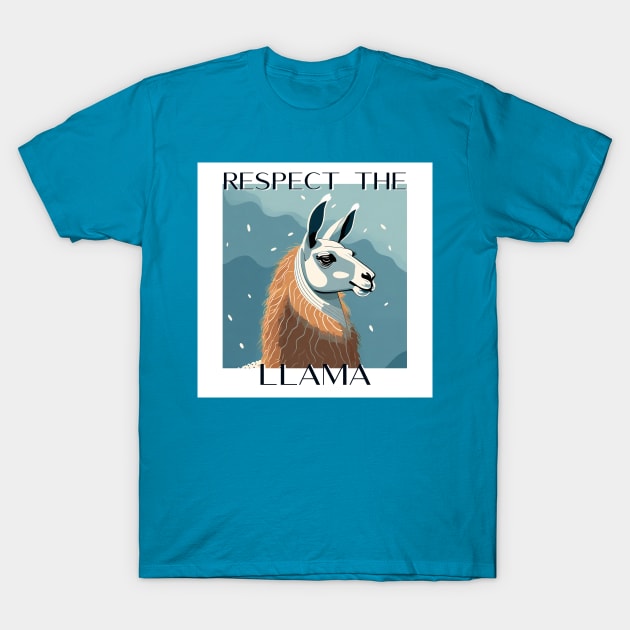 Respect the Llama! T-Shirt by PixelTim